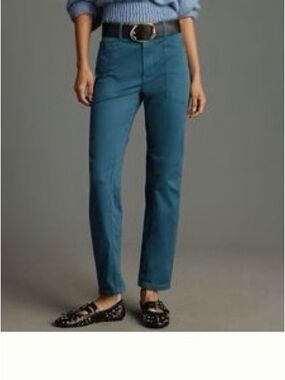 Pilcro the Wanderer Mid-Rise Relaxed Leg Pants in Slate Blue